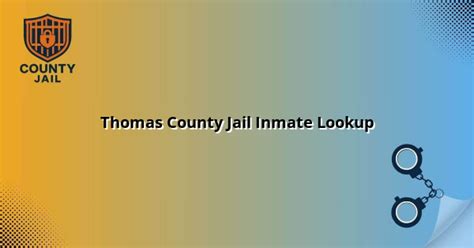 Thomas county jail inmate search.  Please be advised that any bond information...