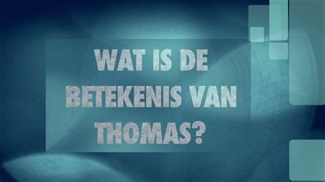 Thomas naam herkomst