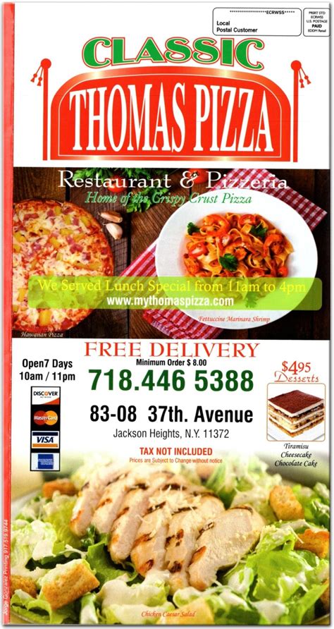 Thomas pizza. 1 medium pizza (with up to 4 items) 1 lb. of wings. $22.99. 1 large pizza (with up to 4 items) 1 lb. of wings. $25.99. Get great pizza and wing specials at Pizza Tonite in St. Thomas. At our restaurant, we believe it’s important for families to get good value. Order today! 