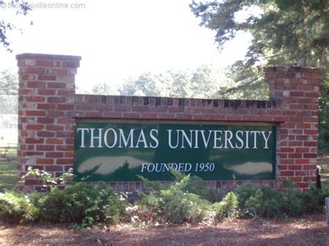 Thomas university thomasville ga. About Thomas University . Located in the beautiful historic city of Thomasville, Georgia, Thomas University is a regionally accredited, non-profit university whose mission is to provide an educational experience that explores and develops each student’s full potential. Situated on 75 acres just about 30 miles north of Tallahassee, … 