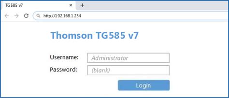 Thomson TG585 v7 Default Router Login and Password - Clean CSS