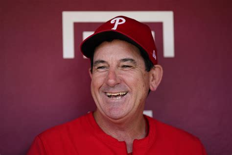 Thomson phillies. In 2018, Thomson was named the bench coach of the Philadelphia Phillies. On June 3, 2022, Thomson was named interim manager of the Philadelphia Phillies following the firing of manager Joe Girardi. After leading the Phillies to their first playoff series win s ince 2010, Thomson was named the full-time manager on October 10, 2022. 