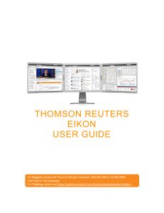Thomson reuters eikon quick start guide. - 2008 acura csx brake caliper manual.