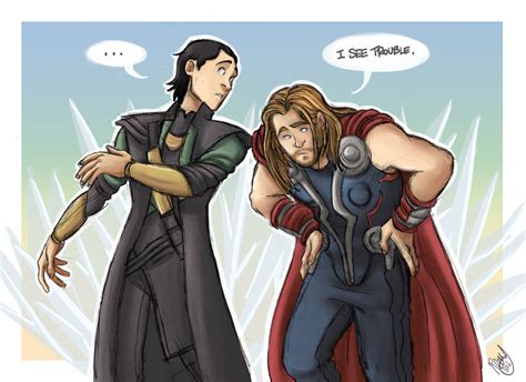 Thor and loki fanfiction. As they walked, the smaller child noticed a growing pain in his lungs and throat. Thor must have hit him too harshly. His throat was starting to bruise, and he found himself panting for breath. A quivering hand gripped Thor's shirt tightly. Silently, Loki's chest trembled with the effort to keep breathing. 
