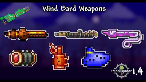 Thorium bard weapons. The Violin is a craftable Hardmode Bard weapon. It releases an alluring boost of sound that bounces off tiles and pierces infinitely before dissipating, losing 25% of its damage for each enemy hit. The boost of sound has a chance to inflict the Charmed debuff on hit enemies, reducing their movement speed and contact damage. When used, it empowers nearby players and the user with the ... 
