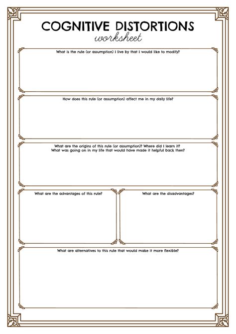 Thought Distortions Worksheet