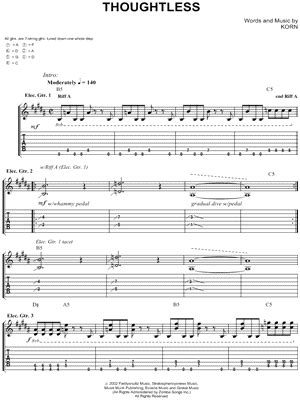 Thoughtless Chords - Korn - Guitar Chords