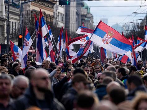Thousands accuse Serbia’s ruling populists of election fraud at a Belgrade rally