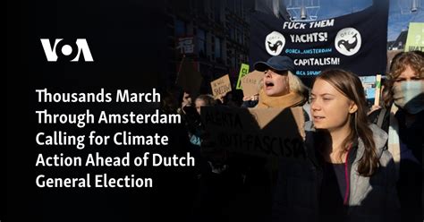 Thousands march through Amsterdam calling for climate action ahead of Dutch general election