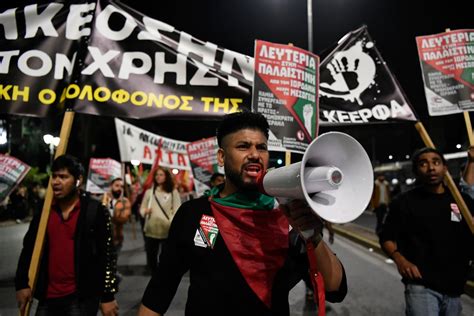 Thousands march through Athens to mark 50 years since student uprising crushed by dictatorship