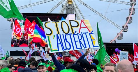 Thousands of protesters gather in Brussels calling for better wages and public services