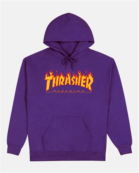 Thrasher Flame Logo Hoodie - Purple New Collection