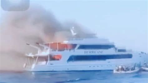 Three British tourists missing after boat catches fire off Egypt’s Red Sea coast, authorities say