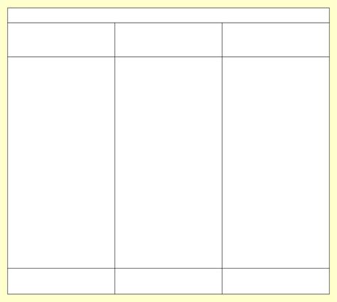Three Column Table Template