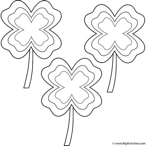 Three Leaf Clover Coloring Shee