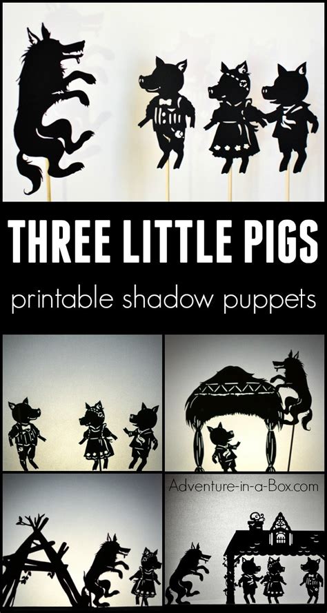 Three Little Pig Shadow Puppet Printables Adventure in a Box