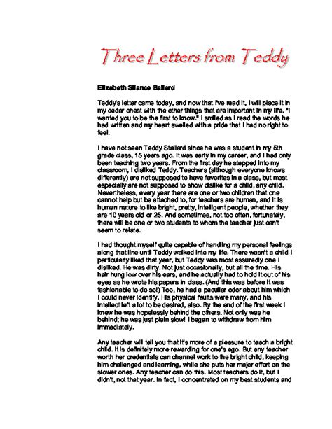 Three letters from teddy pdf