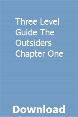 Three level guide the outsiders chapter one. - Cat d333 manual de piezas de descarga.
