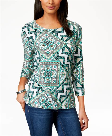 Buy Connected Three-Quarter-Sleeve Ruffle Sweater at Macy's to