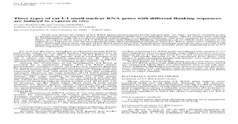 Three types of rat U1 small nuclear RNA genes with different …