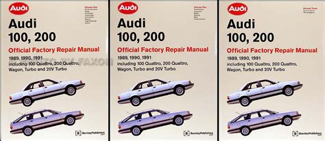 Three volume set audi 100 200 official factory repair manual 1989 1990 1991 including 100 q. - Suzuki a x 100 repair manual.