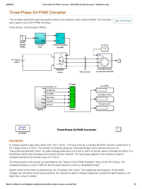 Three-Phase SV-PWM Converter - MATLAB & Simulink