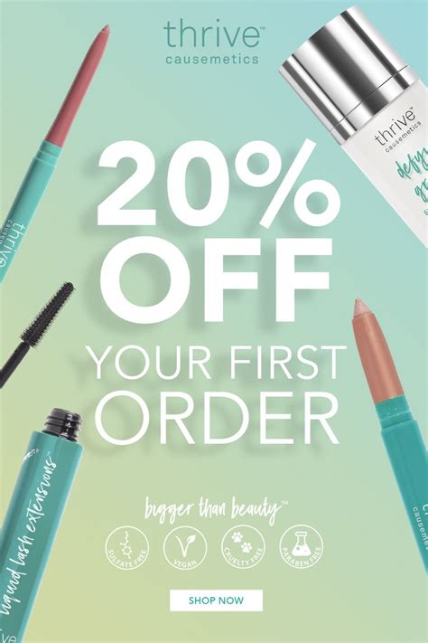 Thrive Cosmetics Coupon Code First Order, Anyone who is a first
