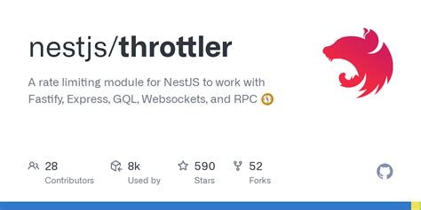 Throttler nestjs.  A rate limiting module for NestJS to work with Fastify, Expres...