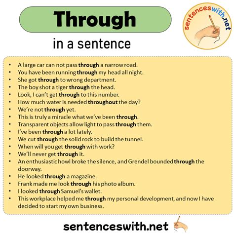 Through in sentence
