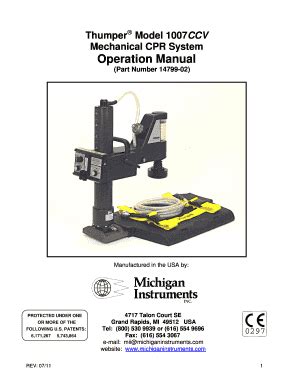 Thumper Model 1007CCMII Mechanical CPR System Operation Manua…