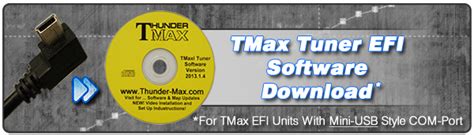 computer and the ThunderMax ECM, cycle the ignition switch to the 'on' Position (be sure kill switch is in the run position) and linking to the ThunderMax Go to www.thunder-max.com , click on support tab, then software tab, now click TMax Tuner (yellow/top disc) Click save file and then ok, the file will start to download.. 