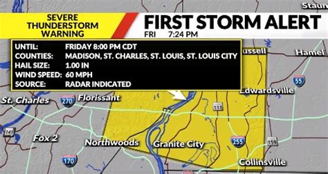 Thunderstorm warnings, flood advisories Friday evening around St. Louis