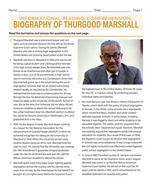 Thurgood Marshall Biography Reading