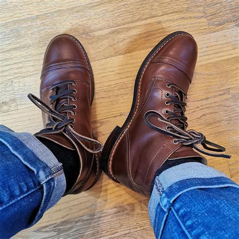 Thursdays boots. Product Features. Sandstone Suede. Flexible Elastic Goring. Goodyear Welt Construction for Longevity. Fully Lined Supple Glove Leather Interior. Comfortable Shock Absorbing Insoles. Cork-Bed Midsoles that Form to Your Feet. Leather Outsoles with TPU Studs for Traction. 