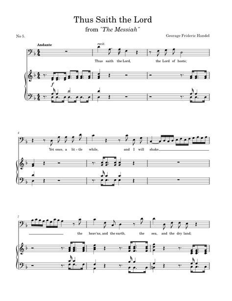 Thus Saith the Lord from the "Messiah" - Musescore.com