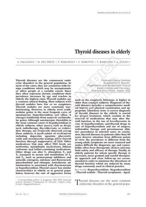 Thyroid diseases in elderly - PubMed