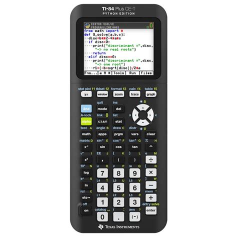 Ti 84 Python Edition, TI-83 Premium CE (and the edition python), TI-82  Advanced Edition Python (but not the non-python one), TI-Nspire CX II-T  (yes the T variant) Reply huantian.