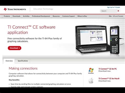 Download Item PDF Version Size (KB) TI Connect™ CE Software (English) View: 6.0 2,216