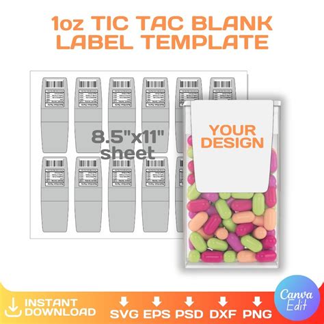 Tic Tac Label Template Simple Template Design
