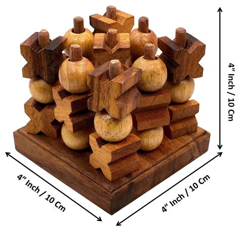 TicTacToe 3D Strategy Wooden Game