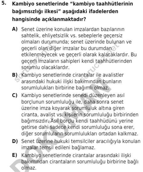 Ticaret Hukuku Soru Çöz. 