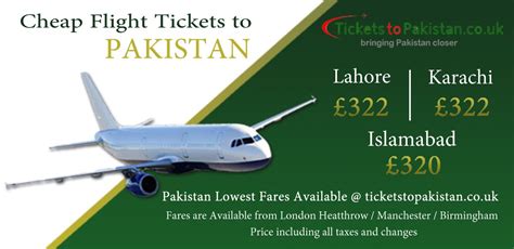 Tickets to pakistan. Find the cheapest month – or even day – to fly to Islamabad. May. from £419. Jun. from £432. Jul. from £513. Aug. from £584. 