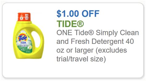 Tide Simply Clean Printable Coupons