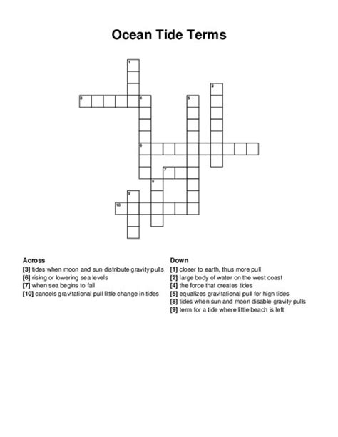 Tide term - Crossword clues & answers - Global Clue