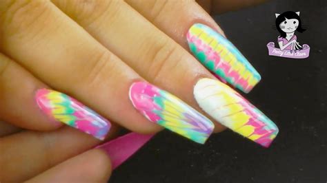 Tie Dye Print Using Gel Polish - YouTube