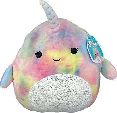 NEW Squishmallows Narwhal Ter 14" Swirly Tie Dye Super Soft FR