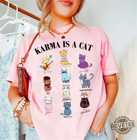 Tie-dye Cat Shirt Kitten Quotes Shirt Karma is A Funny Cat - Etsy