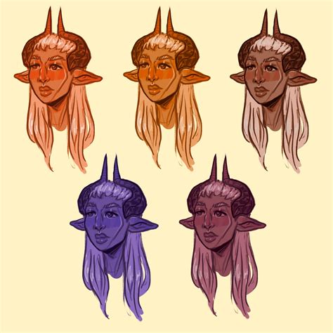Tiefling colours. Tieflings are, usually, equally as high as people, from 5’6″ – 6’2″ (1.67 – 1.88 m) and weigh simply a bit heavier at lbs (kg). Tiefling skin is typically human-like in color, though expanding past typical human shades right into reddish shades also. Tiefling hair is additionally commonly the very same shade as human hair, though ... 