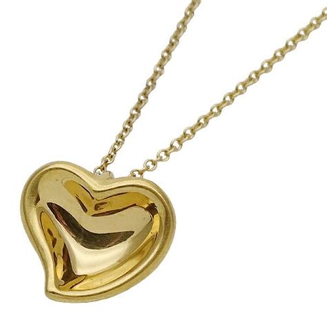 Tiffany /Tiffany Co 750Yg Yellow Gold Necklace Curved Heart …