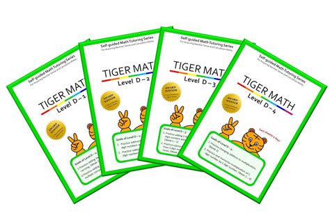 Tiger Math Level D Set For Grade 3 Self Guided Math Tutoring Series Elementary Math Workbook